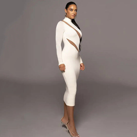 Sheer Patchwork Dress